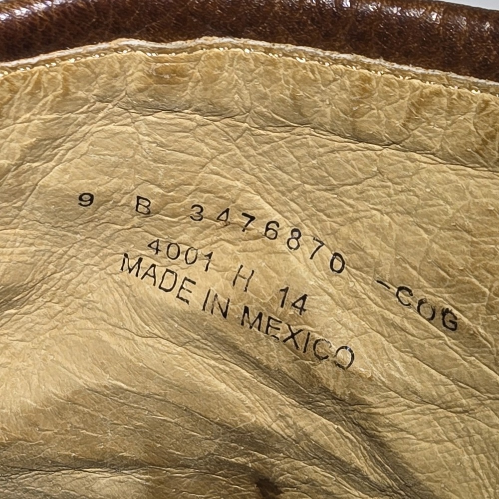 Frye Phillip Cognac Harness Leather Booties Size 9 M Womens Brown Shoes W/Box - Picture 11 of 12